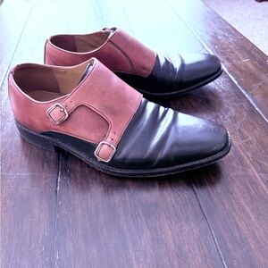 Men's Black and Brown Double Monk Strap Shoes
